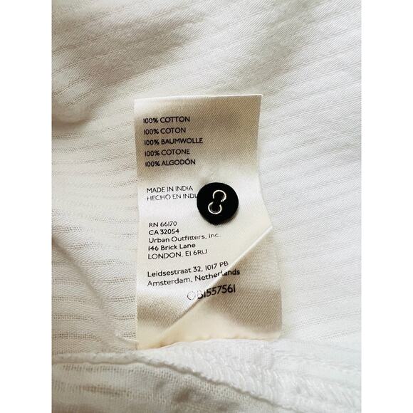 Free People Black Tie Tux Shirt Sz Large Long Sleeves 100 % Cotton Made in India - Picture 11 of 12